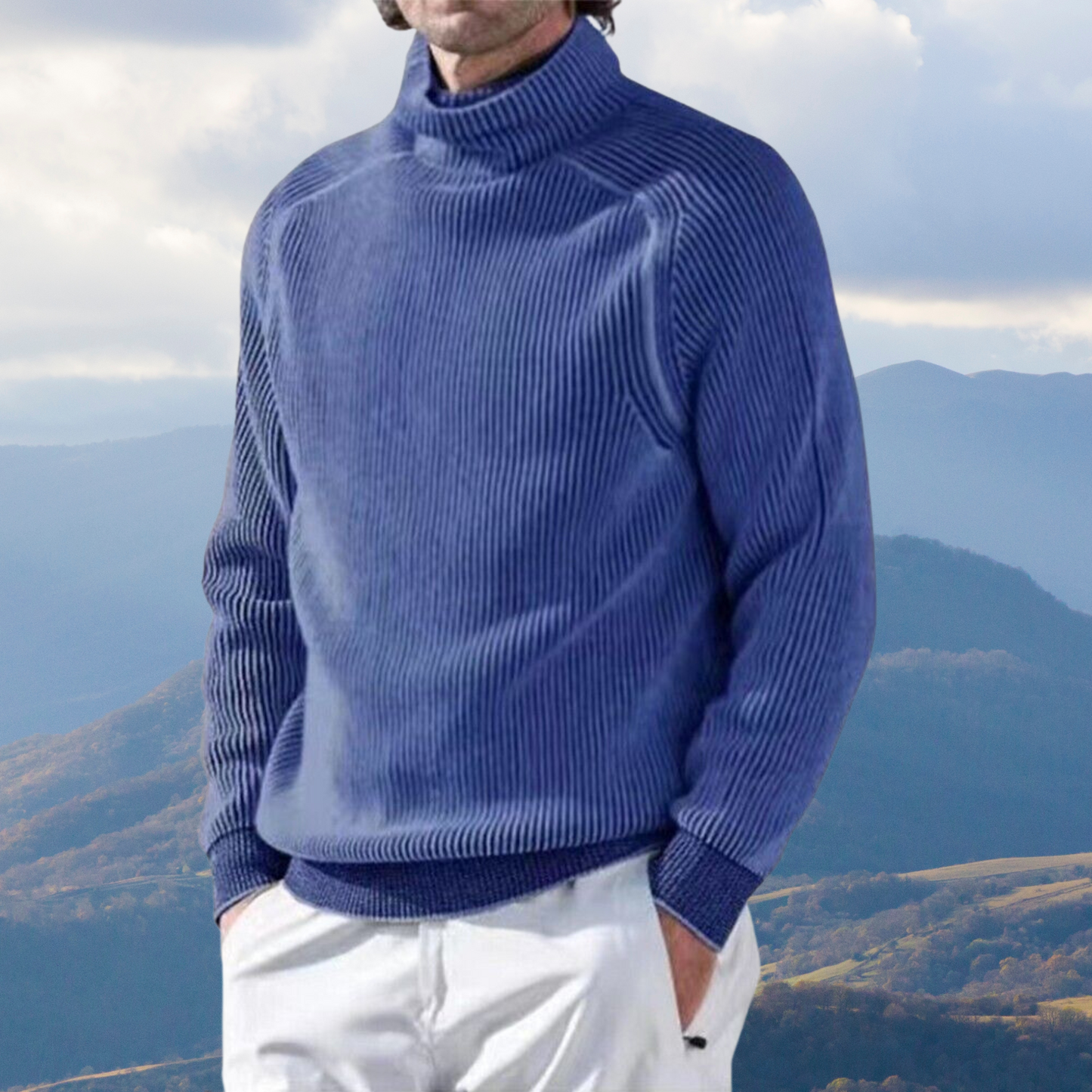 Classic Cable Knit Men's Crew Neck Sweater
