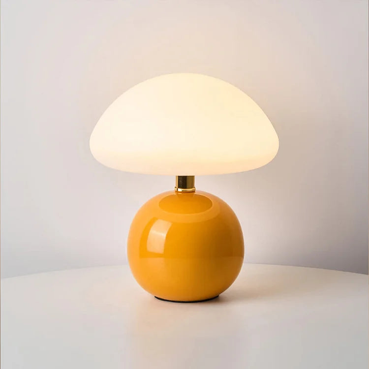 Cream Ceramic Modern Desk Lamp in Classic Bauhaus Design