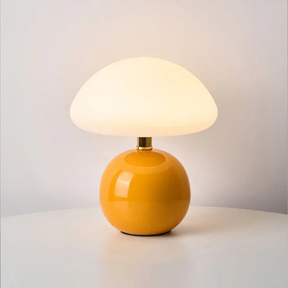 Cream Ceramic Modern Desk Lamp in Classic Bauhaus Design