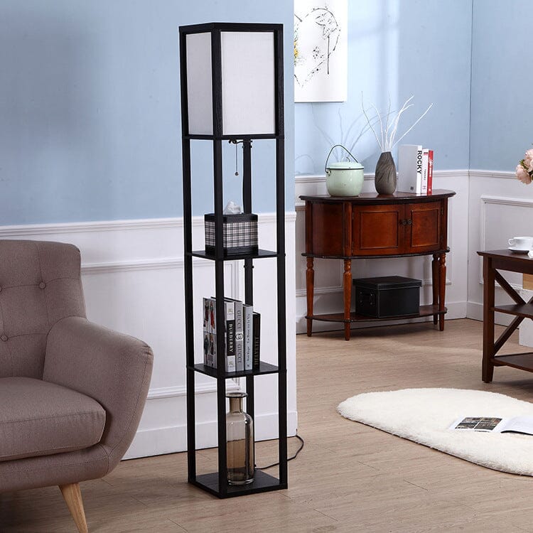 Tall Floor Lamp With Storage Shelves - BritishElegance
