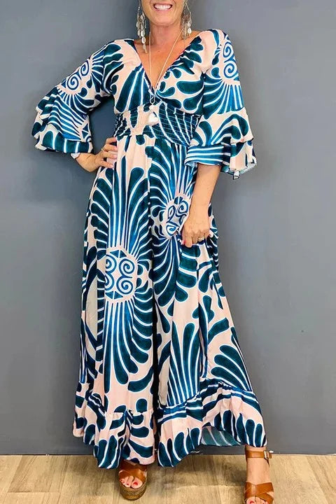 Summer Floral V-Neck Jumpsuit for Women