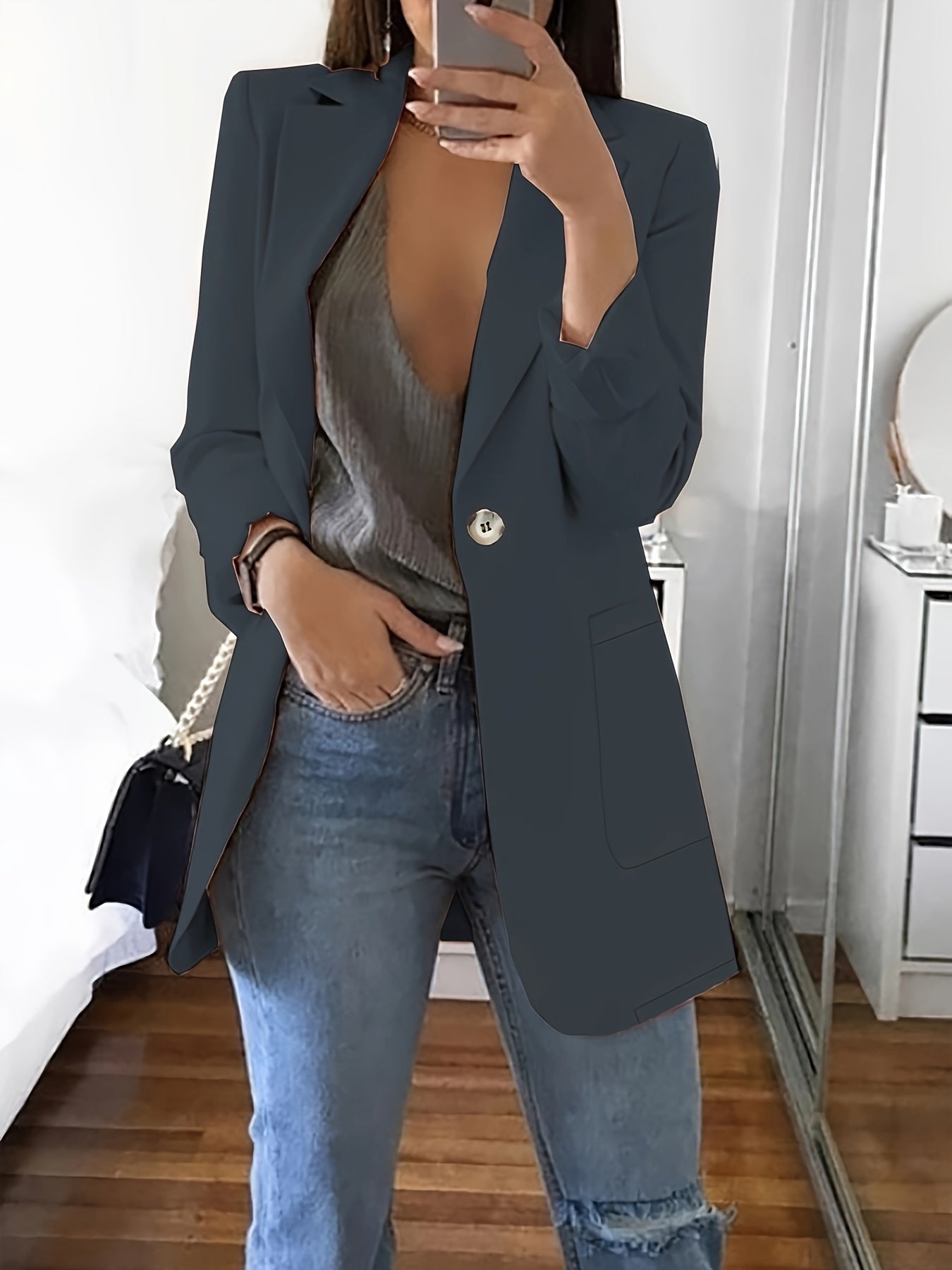 Classic Fit Women's Chic Office Blazer