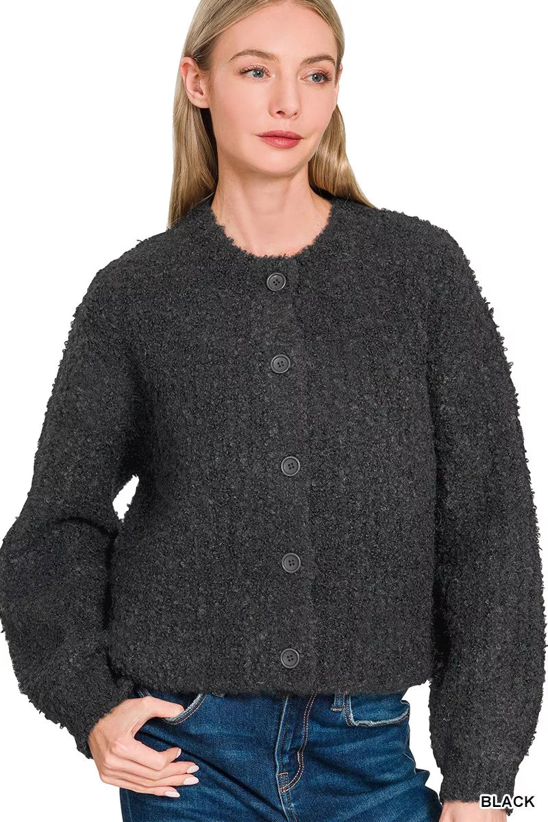 Classic Button Front Wool Cardigan Sweater - BritishElegance