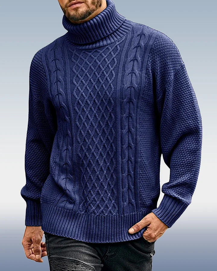 Cozy Mens Cable Knit Winter Sweater
