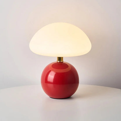 Rustic Cream Mushroom Table Lamp in Classic Retro Style