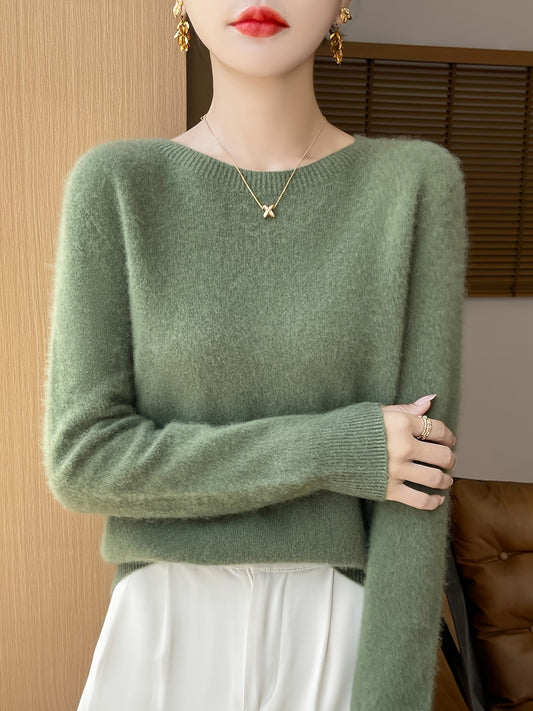 Classic Fit Crew Neck Pullover Sweater - BritishElegance