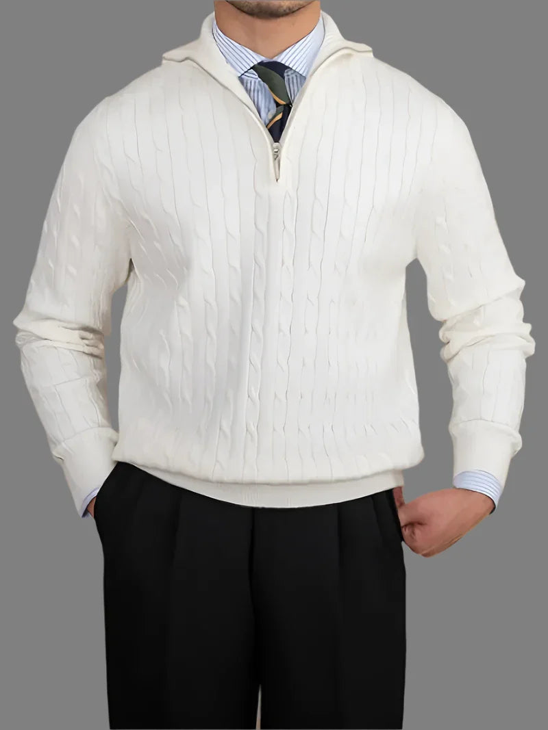 Warm Mens Winter Quarter Zip Sweater