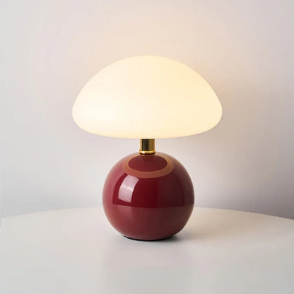 Rustic Cream Mushroom Table Lamp in Classic Retro Style