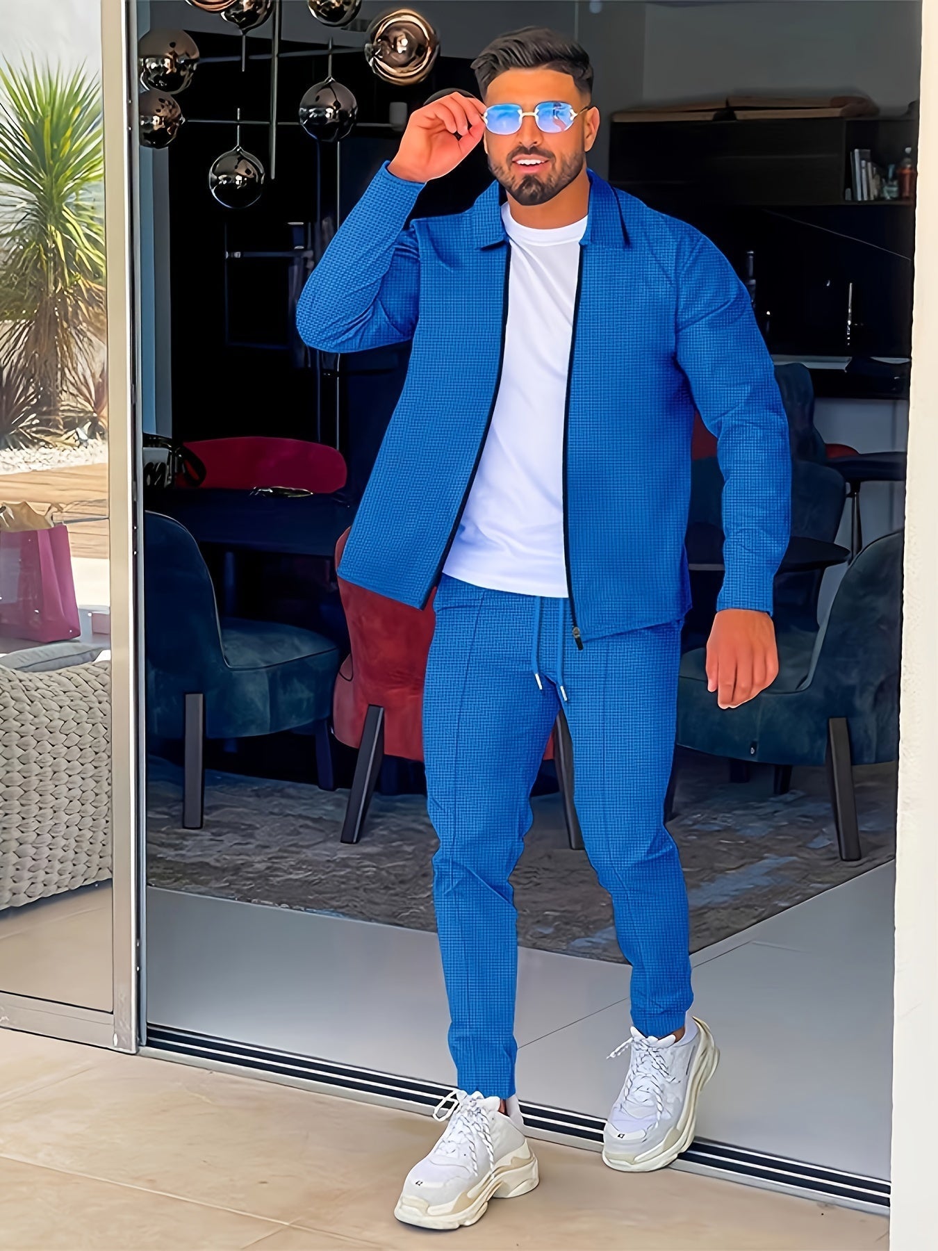 Classic Comfy Men's Tracksuit With Zip Up Jacket