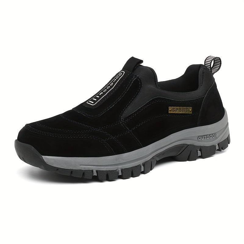 Men’s Slip-On Hiking Shoes – Lightweight Outdoor Walking Shoes with Cushioned Sole