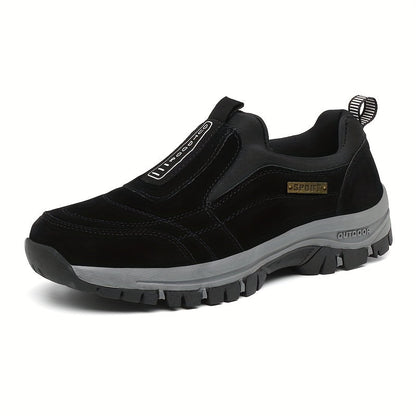Men’s Slip-On Hiking Shoes – Lightweight Outdoor Walking Shoes with Cushioned Sole