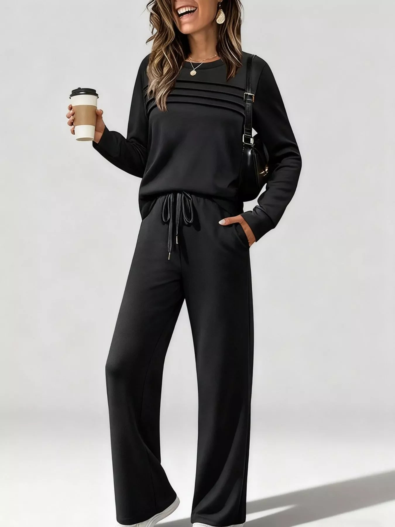 Comfortable Oversized Lounge Top and Pants Set