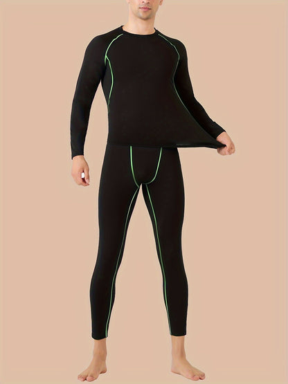 Men's Thermal Underwear Set – Fleece Lined Base Layer for Winter Sports, Skiing & Hunting
