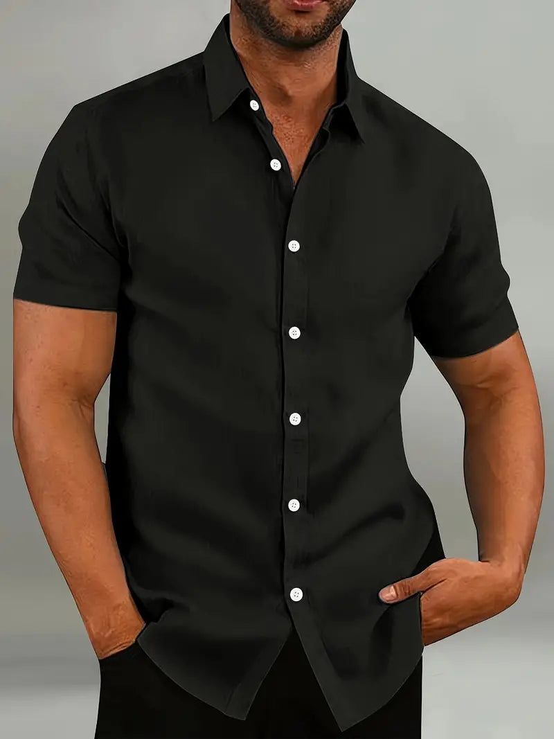 Brian Men's Casual Short-Sleeve Button-Down Shirt