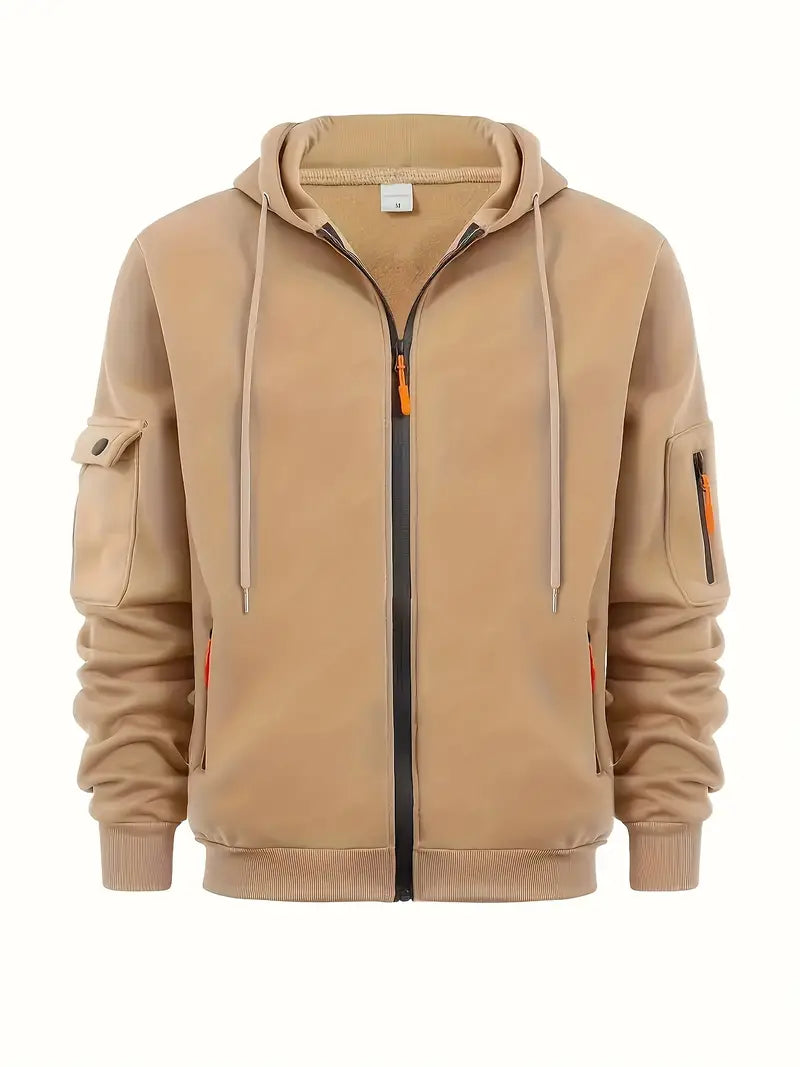 Men's Practical Zip Hoodie with Pockets