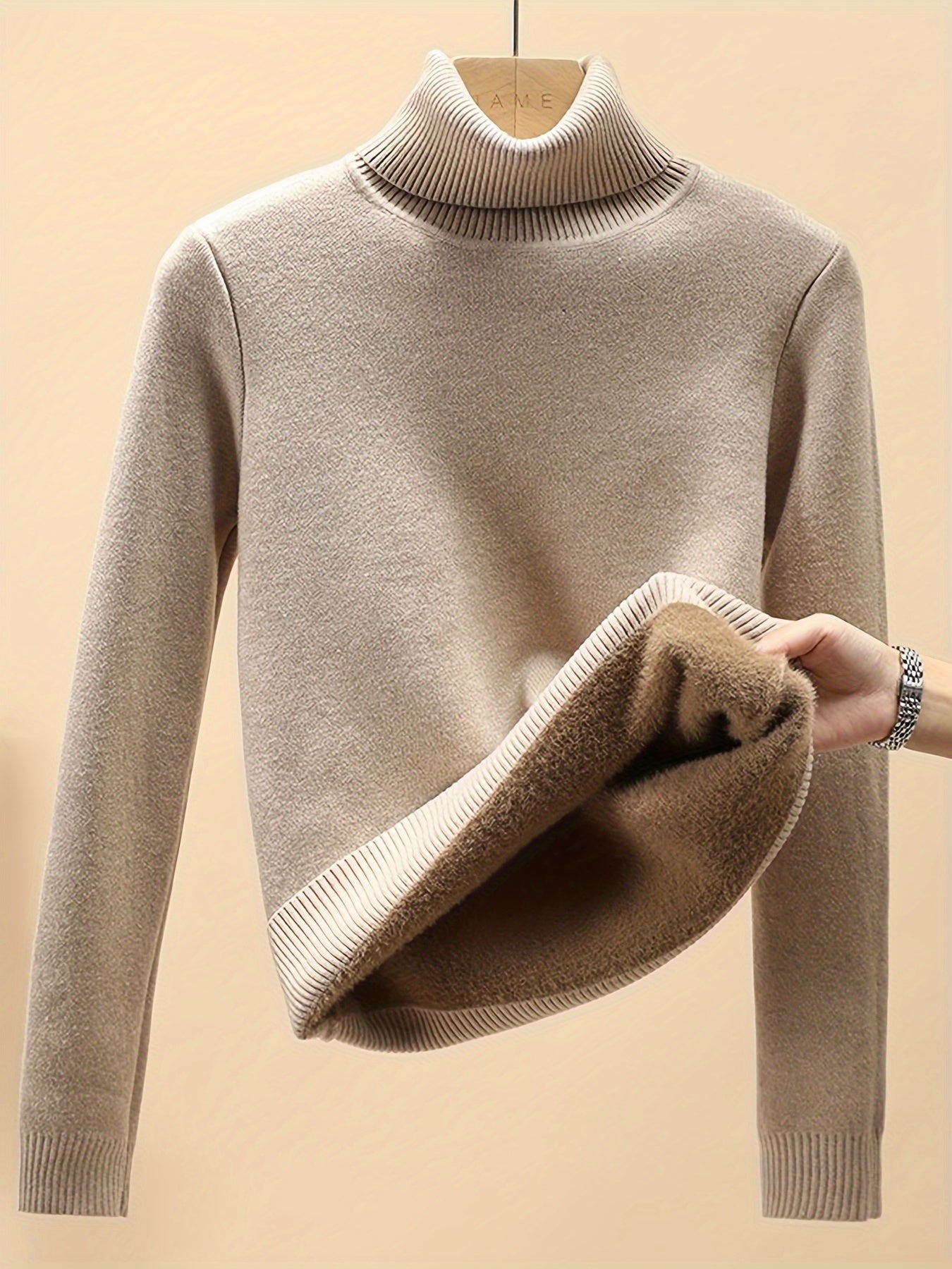 Warm Cozy Fleece Lined Women's Slim Fit Top