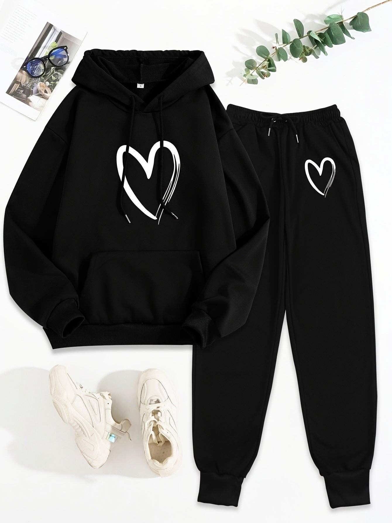 Relaxed Fit Women's Jogger Suit with Hood