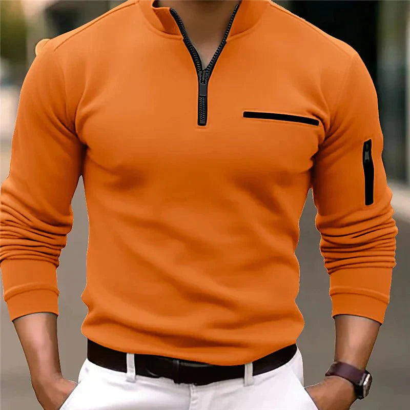 Warm Quarter Zip Fleece Jacket for Men - BritishElegance