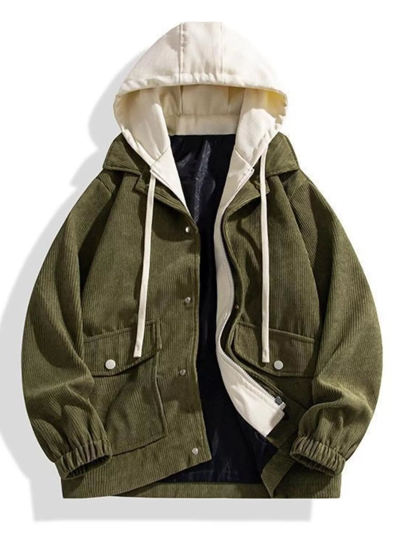 Rugged Textured Hoodie Coat