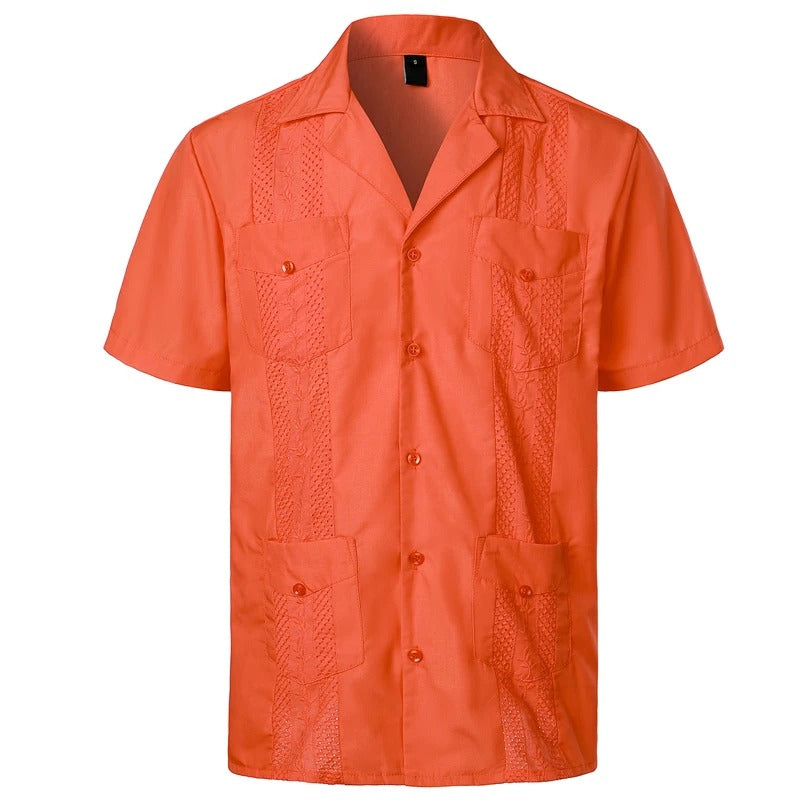 Classic Short Sleeve Shirt with Vintage Style - BritishElegance