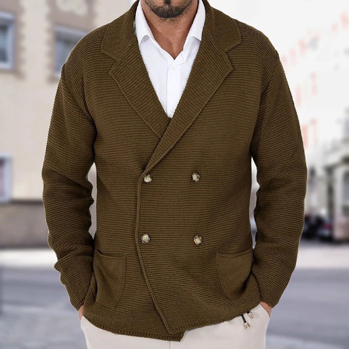 Classic Mens Cable Knit Sweater - BritishElegance