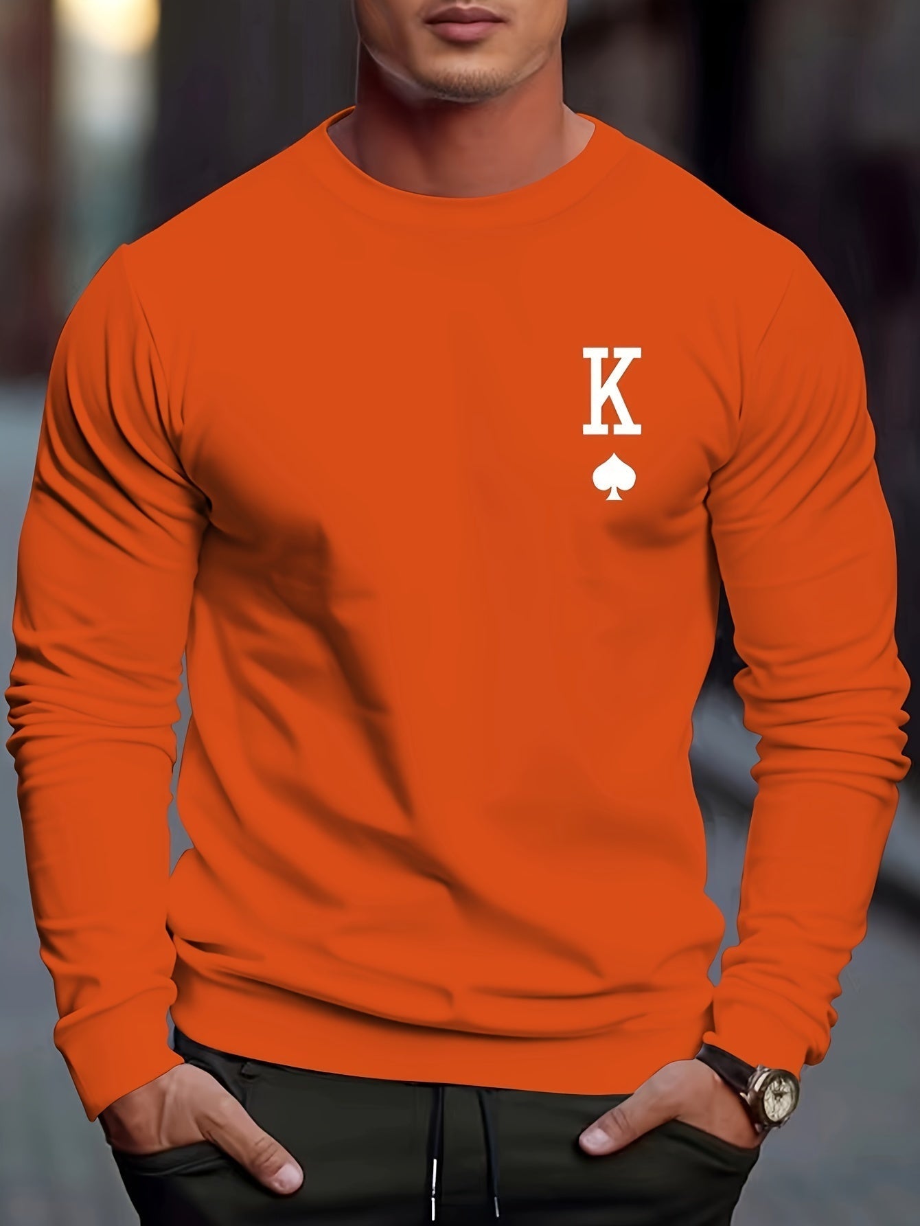 Cozy Spade Graphic Men's Winter Sweatshirt