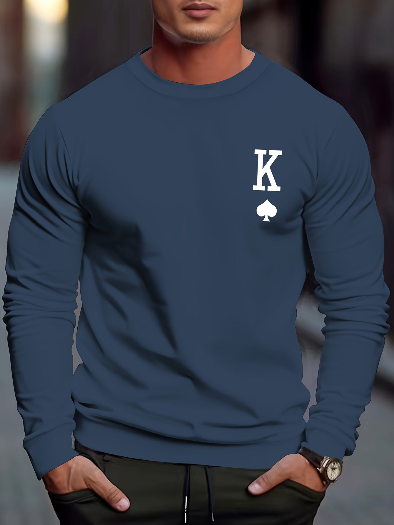 Cozy Spade Graphic Men's Winter Sweatshirt