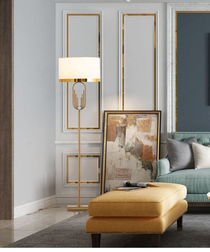 Luxury Gold Tone Art Deco Floor Lamp