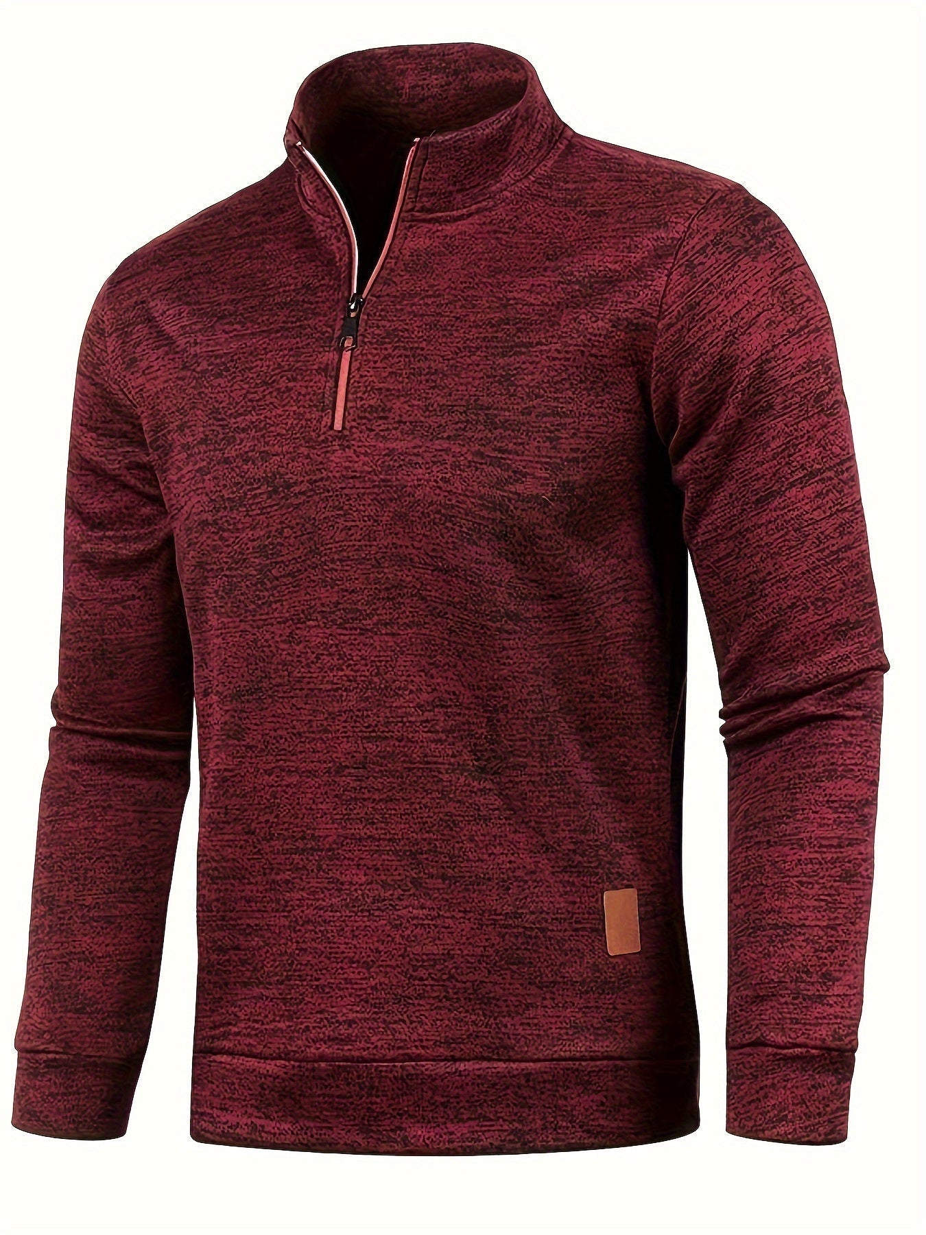 Men's Classic Red Quarter Zip Sweater - BritishElegance