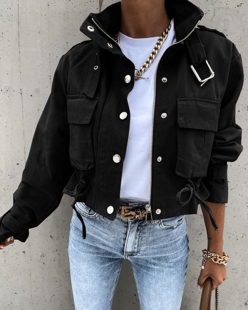 Feminine Short Cargo Jacket