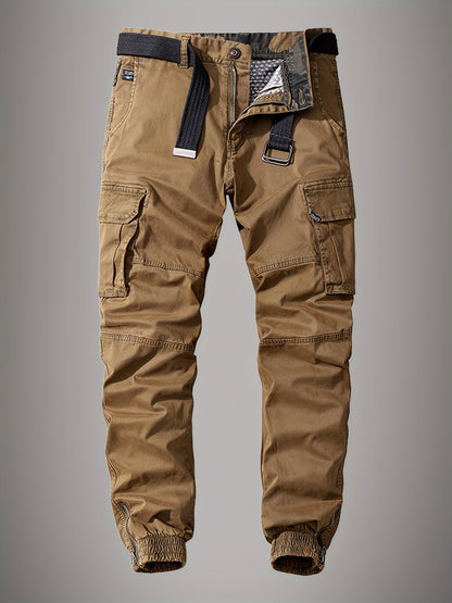 Premium Men’s Cargo Joggers – Embroidered Design with Multiple Pockets