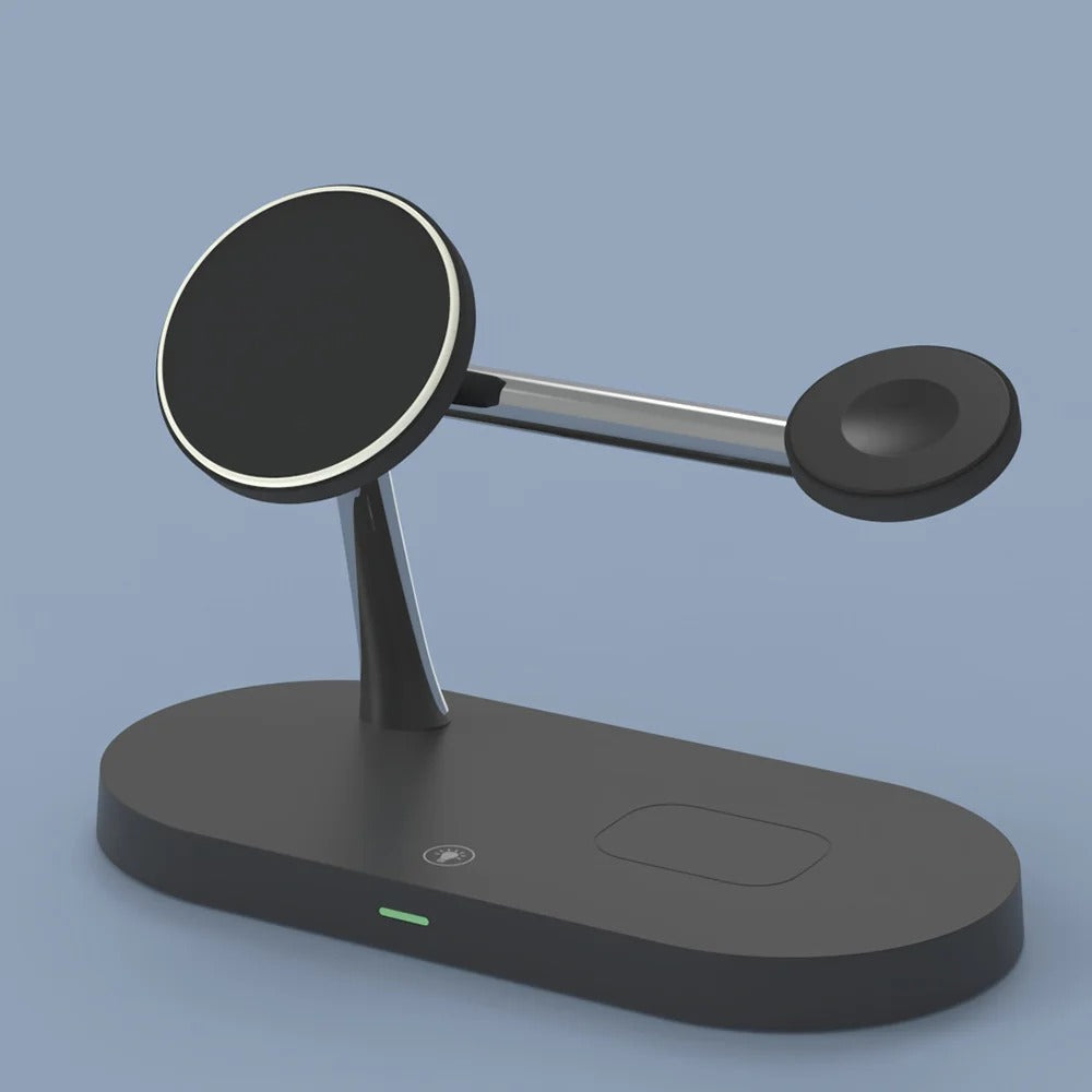 Compact 5-in-1 Wireless Charging Dock with LED Light