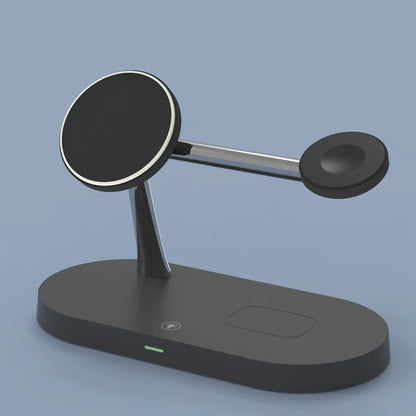 Compact 5-in-1 Wireless Charging Dock with LED Light