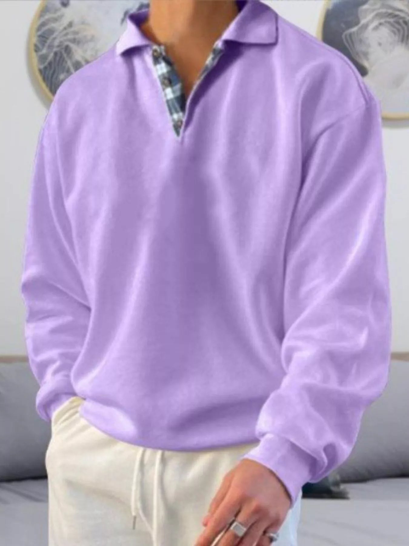 Big Size Mens Classic Long Sleeve Polo Shirt