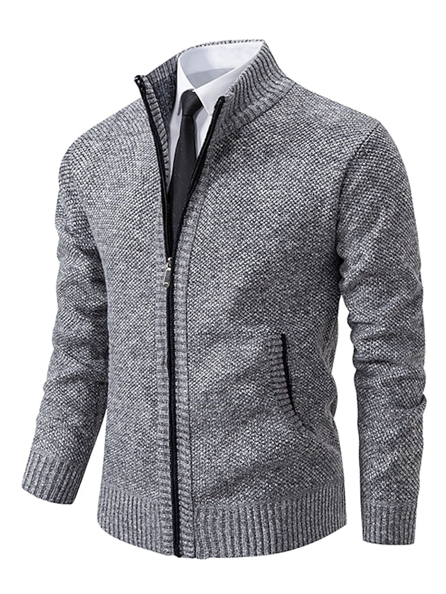 Men's Cozy Ribbed Knit Sweater Jacket