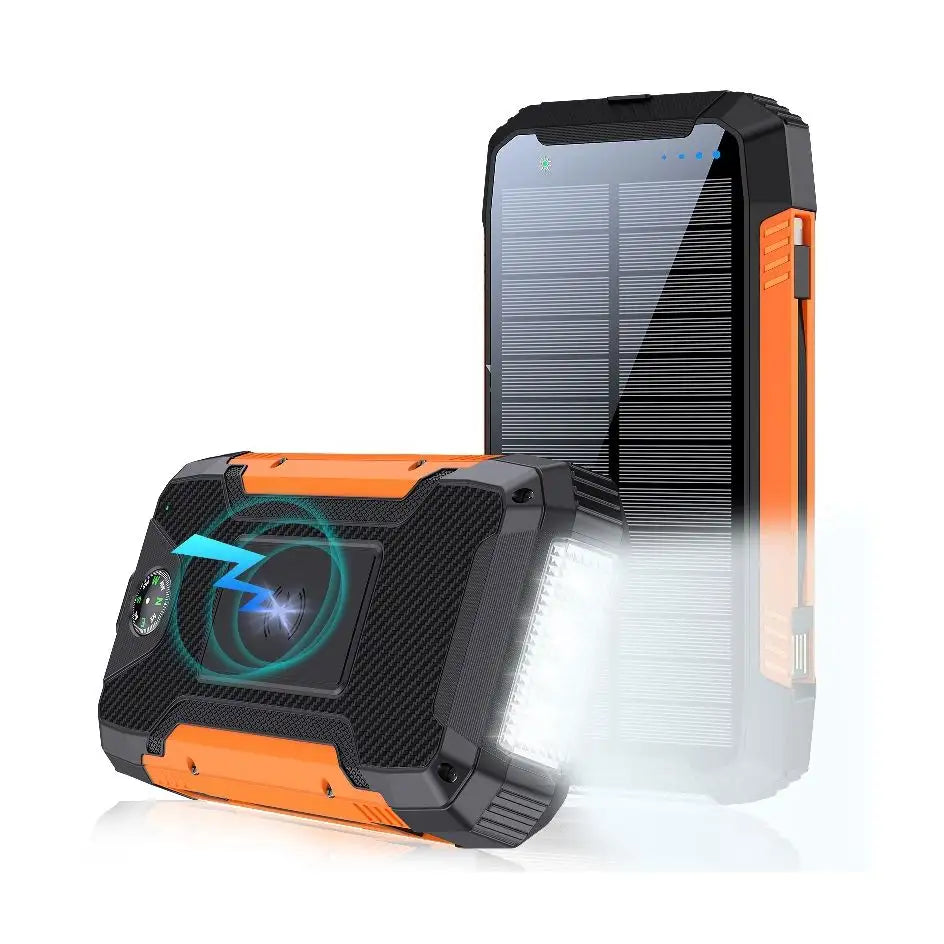 Waterproof Solar Charged Power Bank 30,000mAh Dual USB - BritishElegance