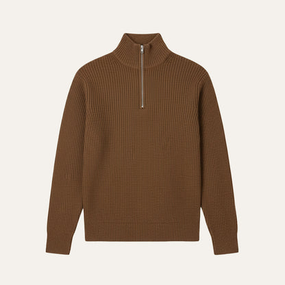 The Edinburgh Men’s Quarter Zip Ribbed Knit Casual Jumper
