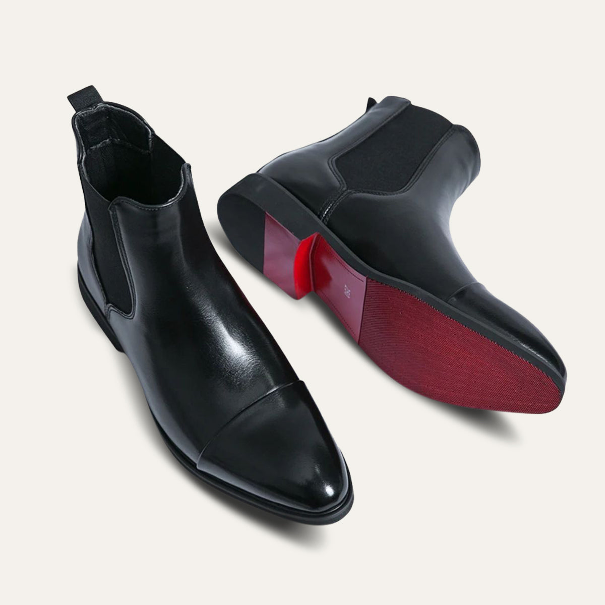 Men’s Sleek Leather Chelsea Boots with Cap Toe