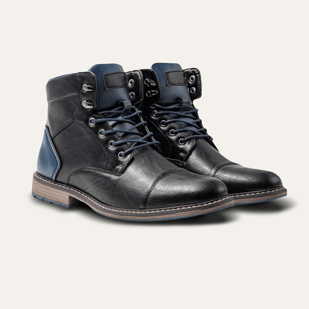 Men’s Textured Leather Combat Boots