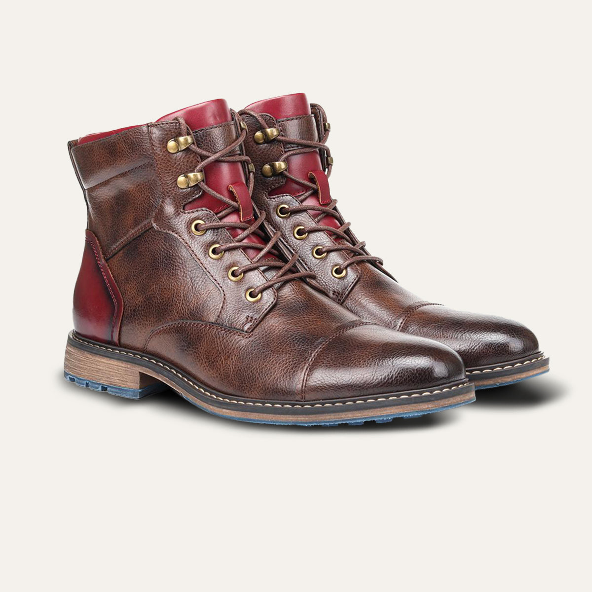 Men’s Textured Leather Combat Boots