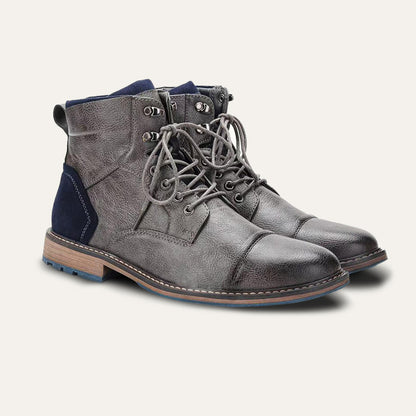 Men’s Textured Leather Combat Boots