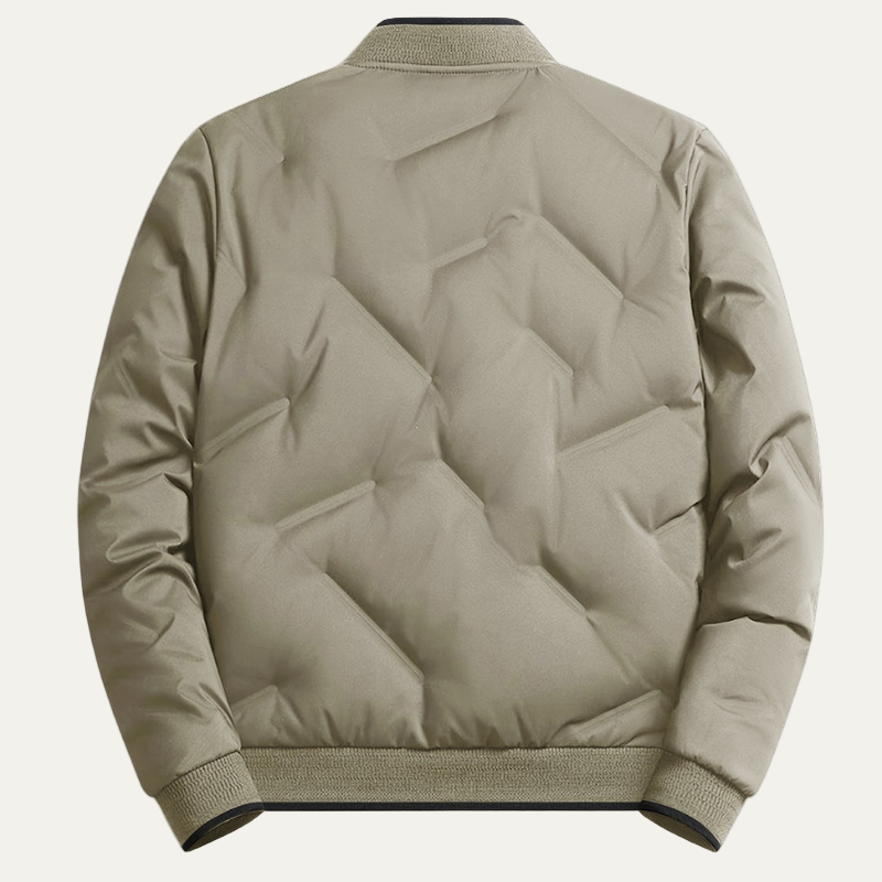 Men’s Quilted Rib Collar Bomber Jacket