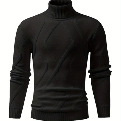 Men’s Geometric Knit Turtleneck Sweater