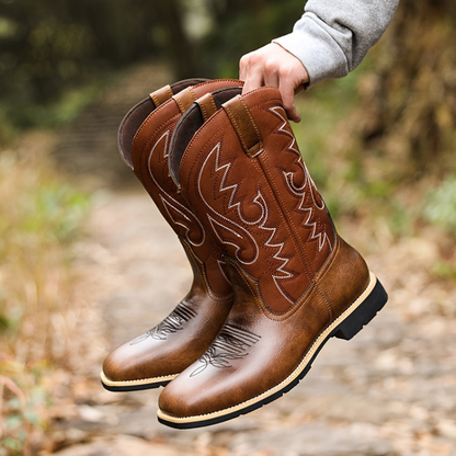 Cevori Vintage Embroidered Style Western Cowboy Boots