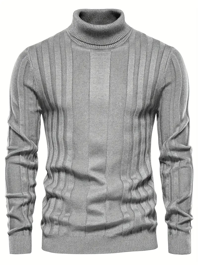 Men’s Ribbed Panel Turtleneck Sweater