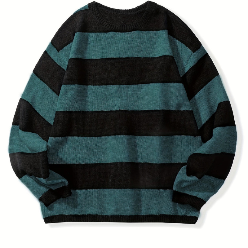 Men’s Oversized Block Stripe Knit Sweater
