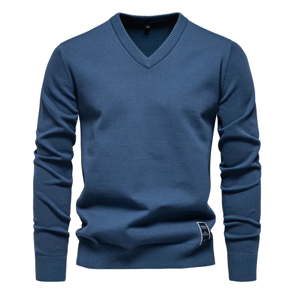 Men’s Classic Soft Ribbed V Neck Sweater
