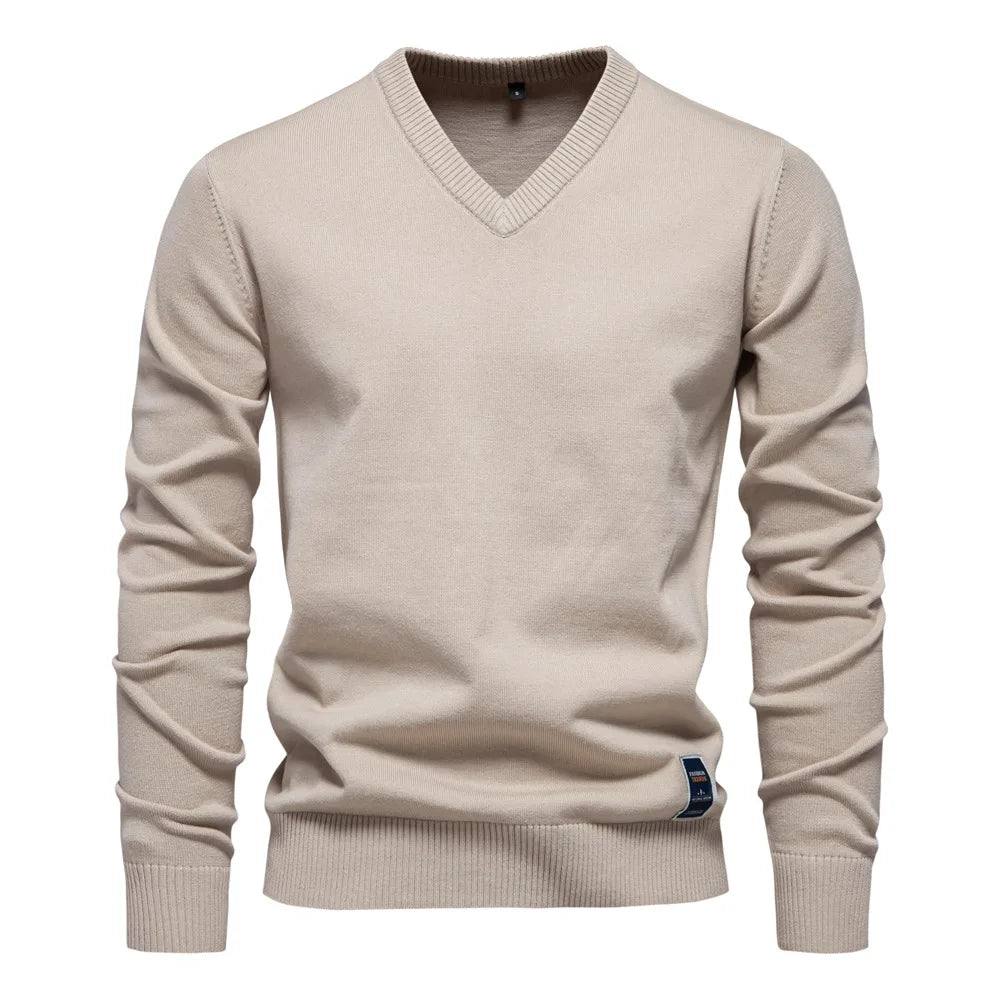 Men’s Classic Soft Ribbed V Neck Sweater