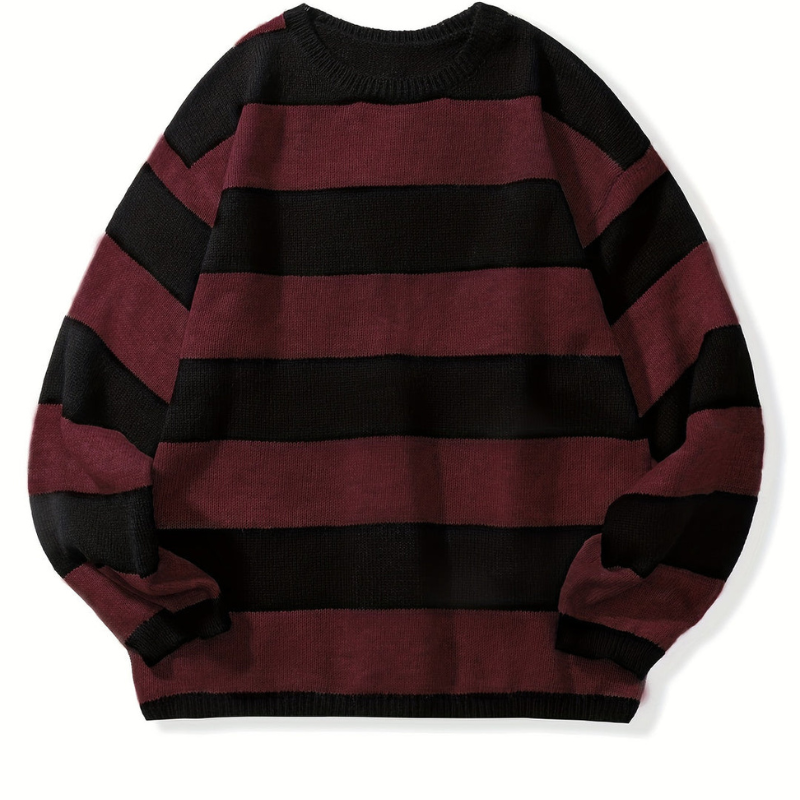 Men’s Oversized Block Stripe Knit Sweater