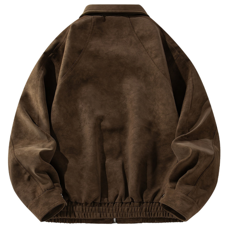 Cevori Vintage Bomber Jacket with Zip & Raglan Sleeves